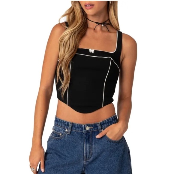 Edikted Tops - EDIKTED Sailor Piped Corset SIZE XS